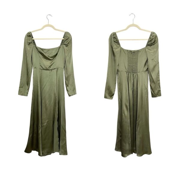 Reformation Maryanne Silk Dress in green - Picture 7 of 9